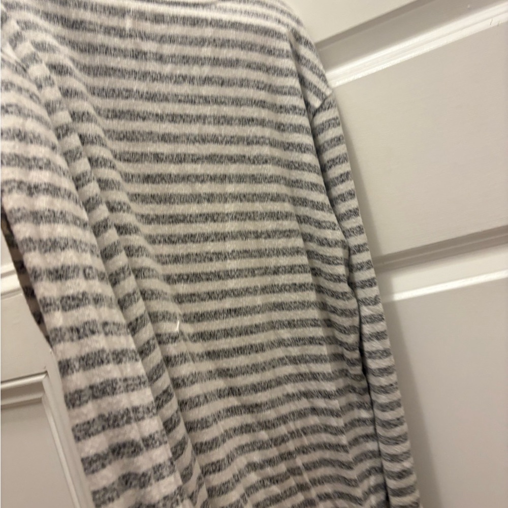 Striped Gray and White kids thin  sweater